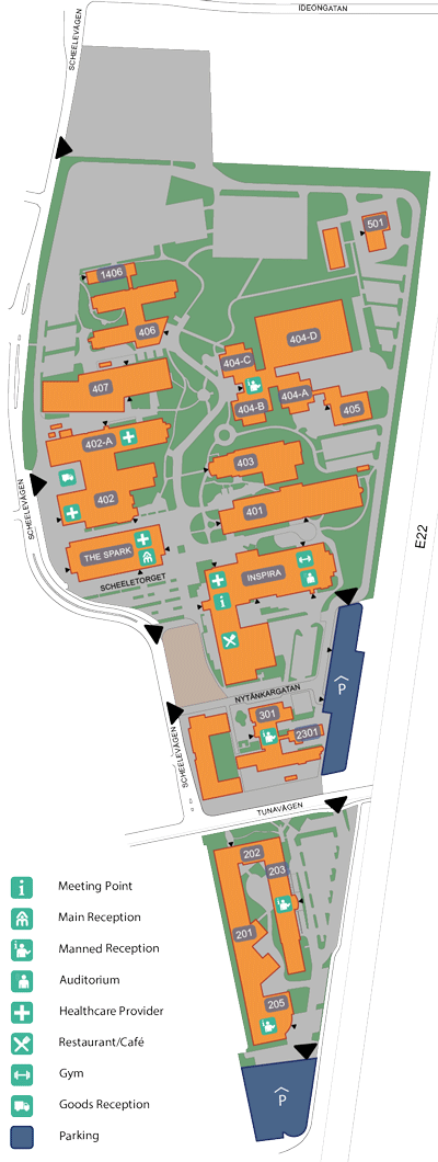 Områdeskarta Medicon Village